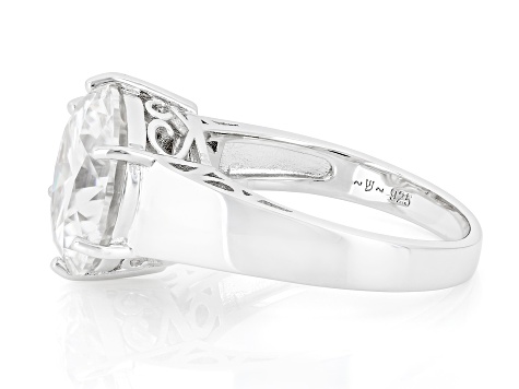 Moissanite Platineve Solitaire Ring 6.13ct DEW