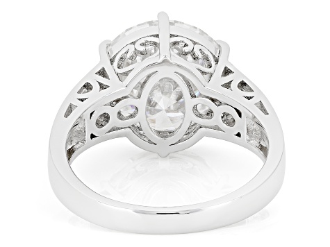 Moissanite Platineve Solitaire Ring 6.13ct DEW