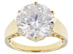 Moissanite 14k Yellow Gold Over Silver Solitaire Ring 6.13ct DEW