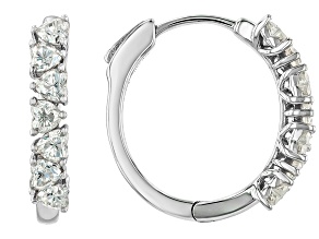 Moissanite Platineve® Hoop Earrings 1.26ctw DEW