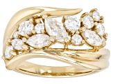 Moissanite 14k Yellow Gold Over Sterling Silver Bypass Ring 1.10ctw DEW