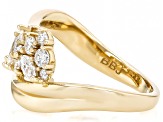 Moissanite 14k Yellow Gold Over Sterling Silver Bypass Ring 1.10ctw DEW
