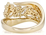 Moissanite 14k Yellow Gold Over Sterling Silver Bypass Ring 1.10ctw DEW