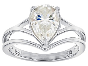 Moissanite Platineve® Solitaire Ring 2.10ct DEW