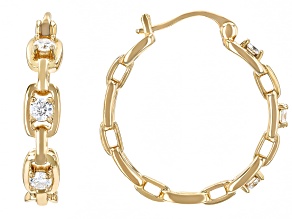 Moissanite 14k Yellow Gold Over Sterling Silver Hoop Earrings 0.60ctw DEW