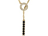 White and Black Moissanite 14k Yellow Gold Over Sterling Silver Necklace 0.56ctw DEW