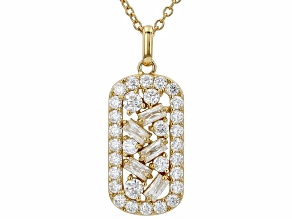 Moissanite 14k Yellow Gold Over Sterling Silver Cluster Pendant 1.61ctw DEW