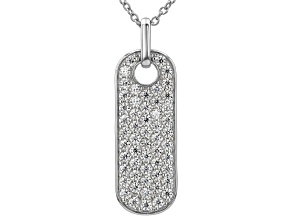 Moissanite Platineve Dog Tag Pendant 1.62ctw DEW