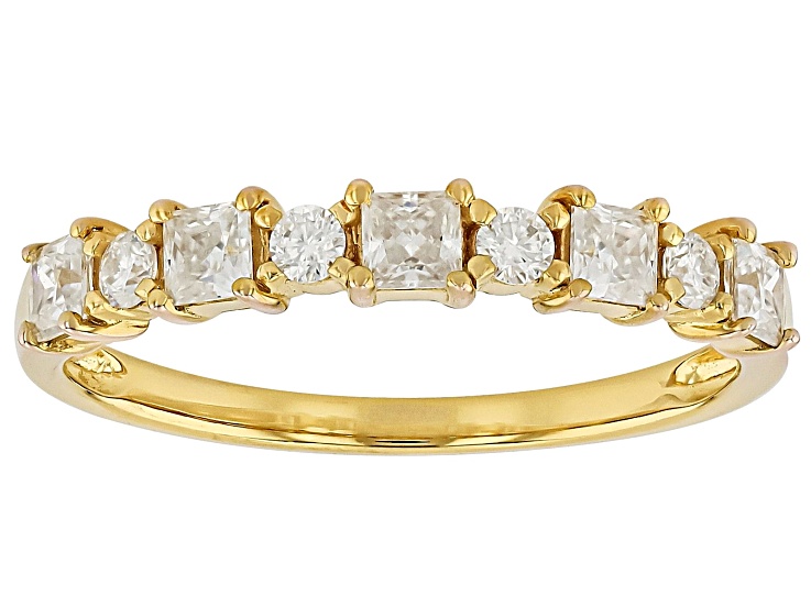 Moissanite 14k Yellow Gold Over Sterling Silver Band Ring 0.62ctw DEW