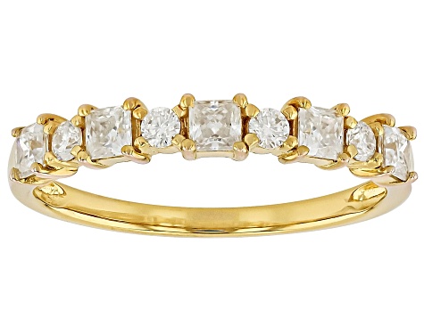 Moissanite 14k Yellow Gold Over Sterling Silver Band Ring 0.62ctw DEW