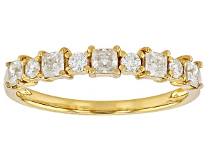 Moissanite 14k Yellow Gold Over Sterling Silver Band Ring 0.62ctw DEW