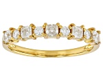 Moissanite 14k Yellow Gold Over Sterling Silver Band Ring 0.62ctw DEW