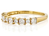 Moissanite 14k Yellow Gold Over Sterling Silver Band Ring 0.62ctw DEW