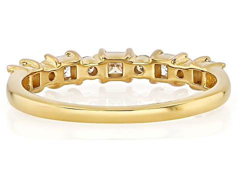 Moissanite 14k Yellow Gold Over Sterling Silver Band Ring 0.62ctw DEW