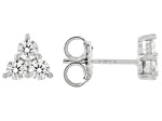 Moissanite Platineve Three Stone Earrings 0.60ctw DEW
