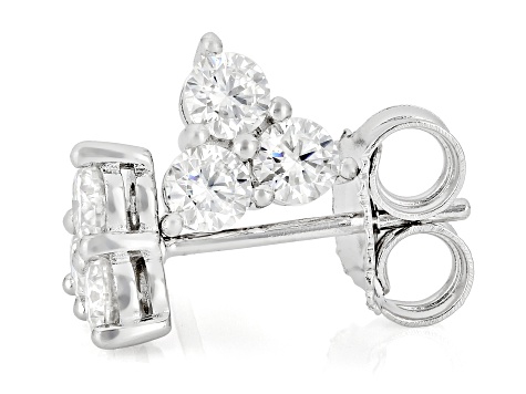 Moissanite Platineve Three Stone Earrings 0.60ctw DEW - JMF144 | JTV