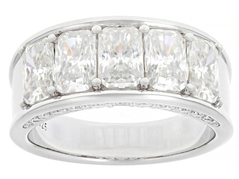 Moissanite Platineve Band Ring 4.04ctw DEW.