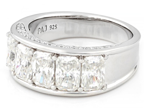 Moissanite Platineve Band Ring 4.04ctw DEW.