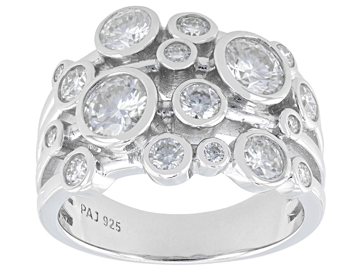 Moissanite Platineve Multirow Ring 2.04ctw DEW.