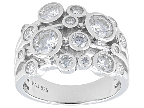 Moissanite Platineve Multirow Ring 2.04ctw DEW.