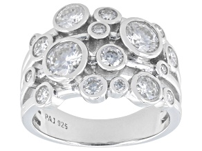 Moissanite Platineve Multirow Ring 2.04ctw DEW.
