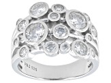 Moissanite Platineve Multirow Ring 2.04ctw DEW.