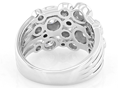 Moissanite Platineve Multirow Ring 2.04ctw DEW.