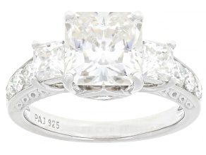 Moissanite Platineve Engagement Ring 3.92ctw DEW.