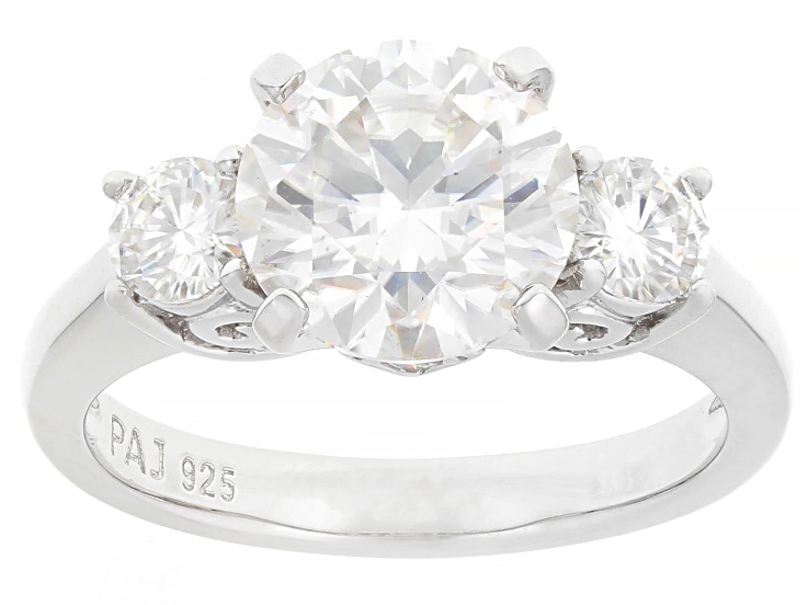 Moissanite Platineve Three Stone Ring 3.20ctw DEW - JMF160 | JTV