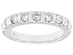 Moissanite Platineve Band Ring 0.90ctw DEW.