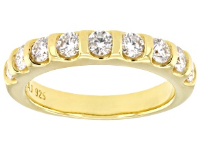 Moissanite 14k Yellow Gold Over Silver  Band Ring 0.90ctw DEW.