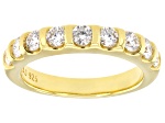 Moissanite 14k Yellow Gold Over Silver  Band Ring 0.90ctw DEW.