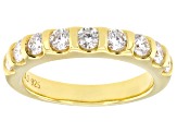 Moissanite 14k Yellow Gold Over Silver  Band Ring 0.90ctw DEW.