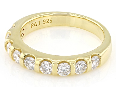 Moissanite 14k Yellow Gold Over Silver  Band Ring 0.90ctw DEW.