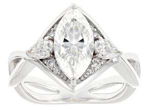 Moissanite Platineve Engagement Ring 2.62ctw DEW.