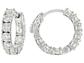 Moissanite Platineve Inside Out Hoop Earrings 1.60ctw DEW