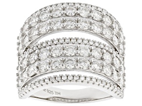 Moissanite Platineve Multirow Ring 3.38ctw DEW.