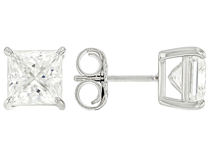 Moissanite Platineve Stud Earrings 3.60ctw DEW