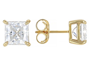Moissanite 14k Yellow Gold Over Silver Stud Earrings 3.60ctw DEW