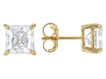 Moissanite 14k Yellow Gold Over Silver Stud Earrings 3.60ctw DEW