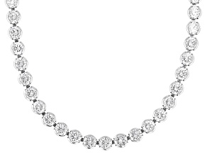 Moissanite Platineve Tennis Necklace 10.80ctw DEW