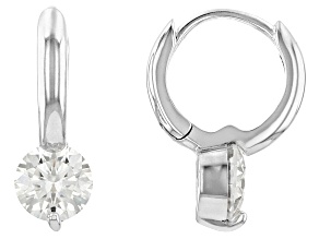 Moissanite Platineve Solitaire Earrings 2.00ctw DEW