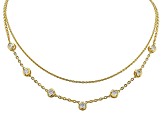 Moissanite 14K Yellow Gold Over Silver Layered Necklace 3.50ctw DEW.