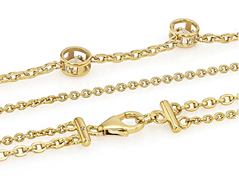 Moissanite 14K Yellow Gold Over Silver Layered Necklace 3.50ctw DEW.