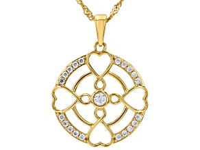 Moissanite 14k Yellow Gold Over Silver Heart Pendant 0.50ctw DEW