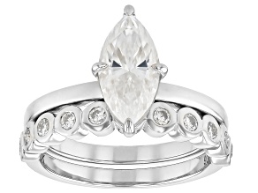Moissanite Platineve Ring And Band 2.33ctw DEW