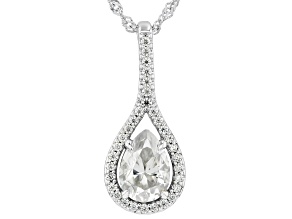 Moissanite Platineve Halo Pendant 2.43ctw DEW