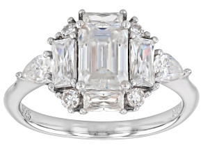 Moissanite Platineve Engagement Ring 2.09ctw DEW