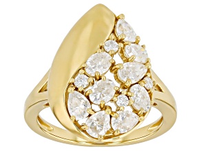 Moissanite 14k Yellow Gold Over Silver Teardrop Ring 1.75ctw DEW