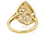 Moissanite 14k Yellow Gold Over Silver Teardrop Ring 1.75ctw DEW